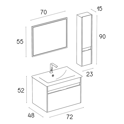 PVC vanity cabinet model D-7006